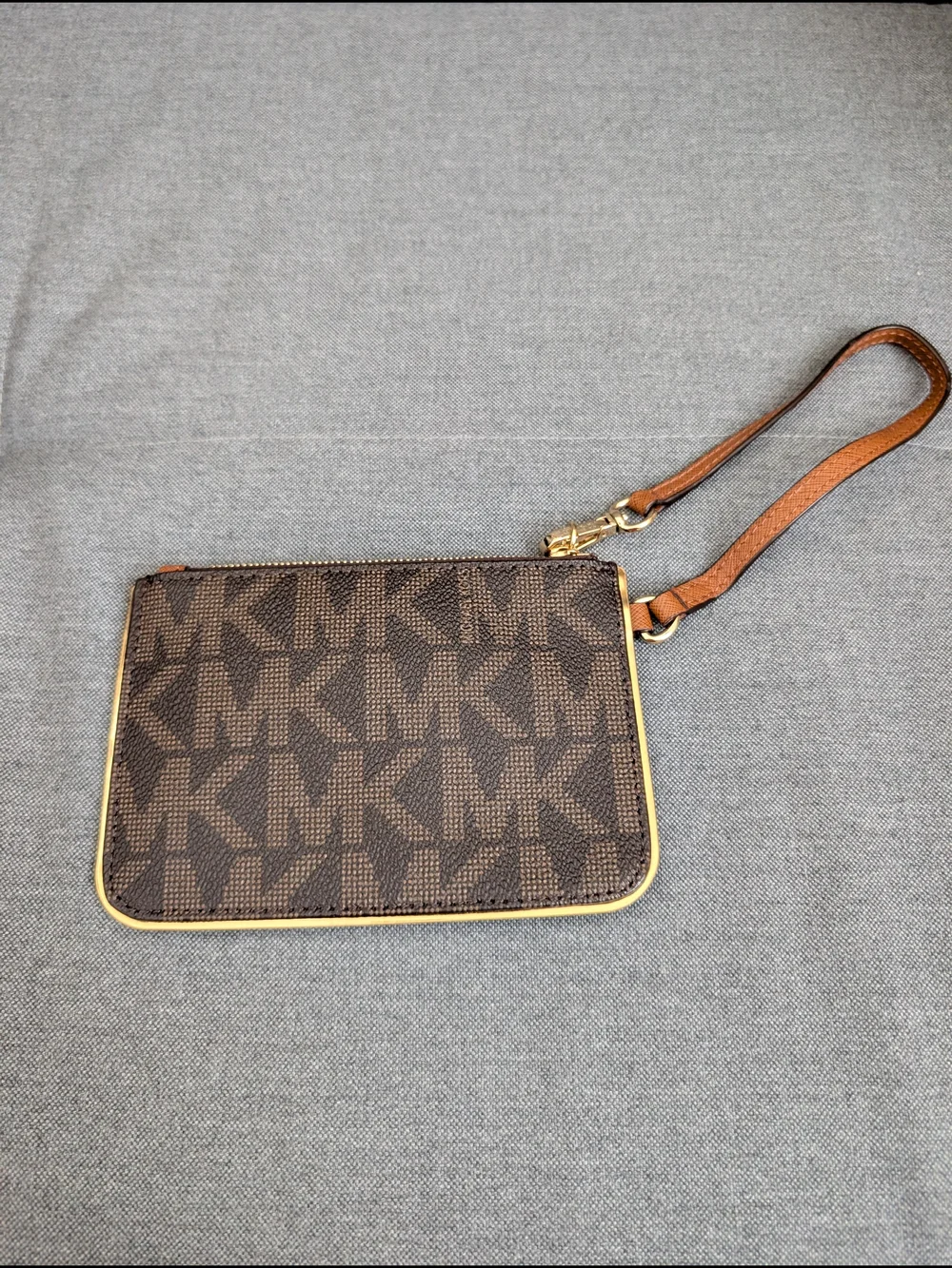 Michael Kors Brown MK Logo Wristlet